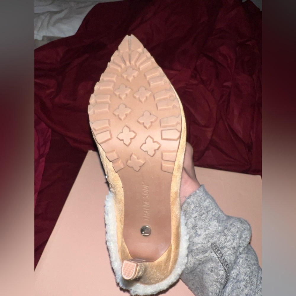 Thalia Sodi Cream and Tan Heeled Booties - Picture 3 of 6